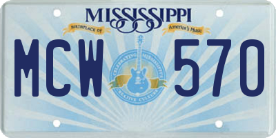 MS license plate MCW570