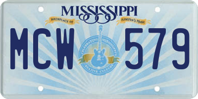 MS license plate MCW579