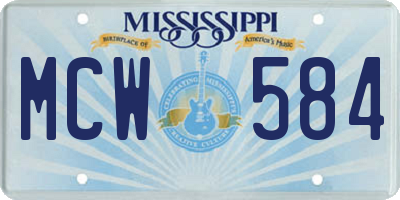 MS license plate MCW584
