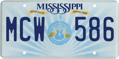 MS license plate MCW586