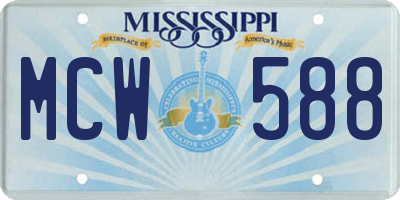 MS license plate MCW588