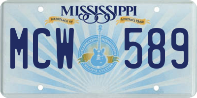 MS license plate MCW589