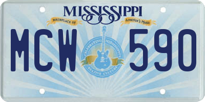 MS license plate MCW590