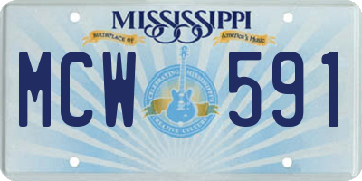MS license plate MCW591
