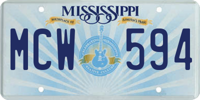 MS license plate MCW594