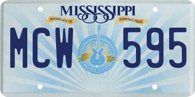 MS license plate MCW595