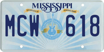 MS license plate MCW618
