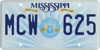 MS license plate MCW625