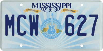 MS license plate MCW627