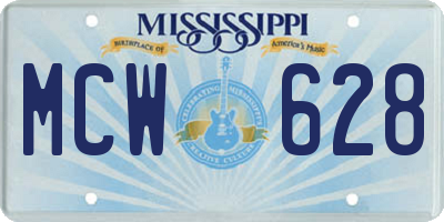 MS license plate MCW628