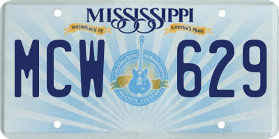 MS license plate MCW629