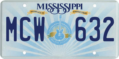 MS license plate MCW632