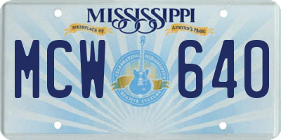 MS license plate MCW640