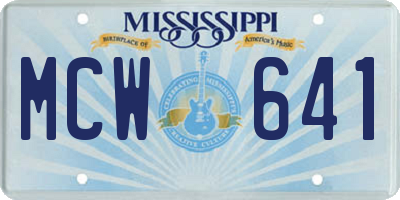 MS license plate MCW641