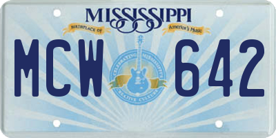 MS license plate MCW642