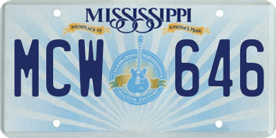 MS license plate MCW646