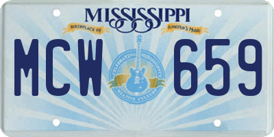 MS license plate MCW659
