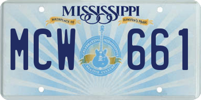 MS license plate MCW661