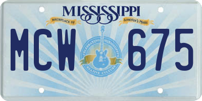 MS license plate MCW675