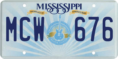 MS license plate MCW676