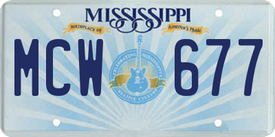 MS license plate MCW677