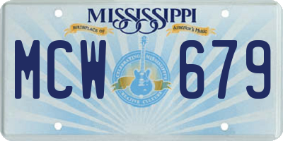 MS license plate MCW679