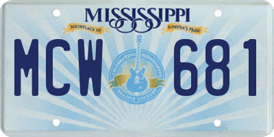 MS license plate MCW681