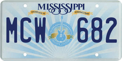 MS license plate MCW682