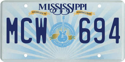 MS license plate MCW694