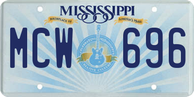 MS license plate MCW696
