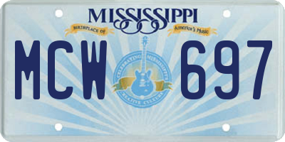 MS license plate MCW697