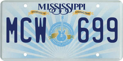 MS license plate MCW699