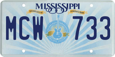 MS license plate MCW733