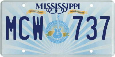 MS license plate MCW737