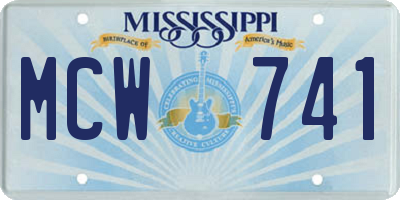 MS license plate MCW741