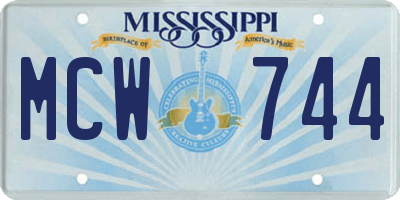 MS license plate MCW744