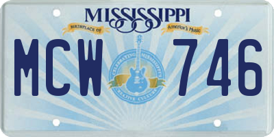 MS license plate MCW746