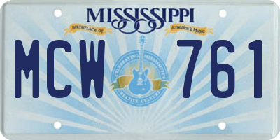 MS license plate MCW761