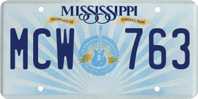MS license plate MCW763