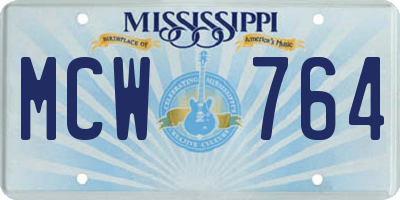 MS license plate MCW764