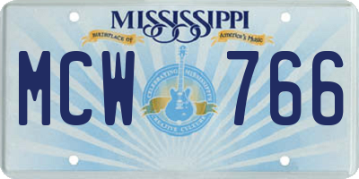 MS license plate MCW766