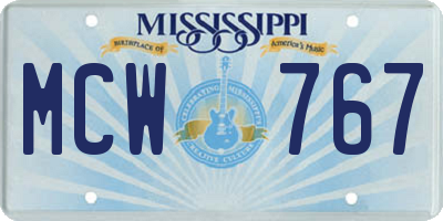 MS license plate MCW767