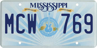 MS license plate MCW769
