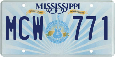 MS license plate MCW771