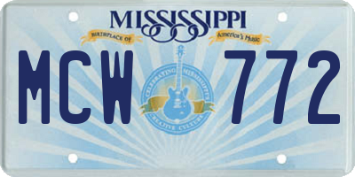 MS license plate MCW772
