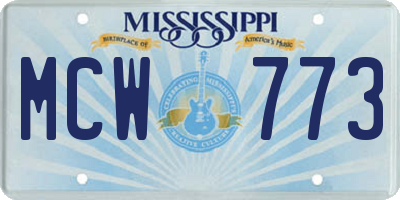MS license plate MCW773