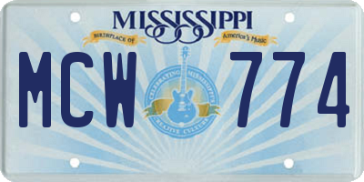 MS license plate MCW774