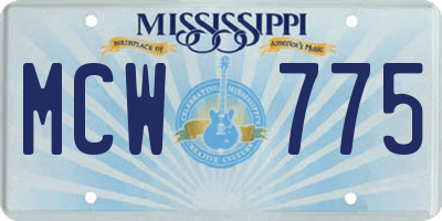 MS license plate MCW775