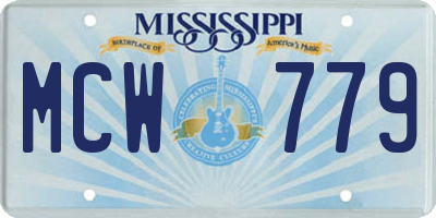 MS license plate MCW779