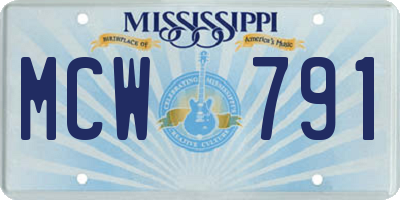MS license plate MCW791